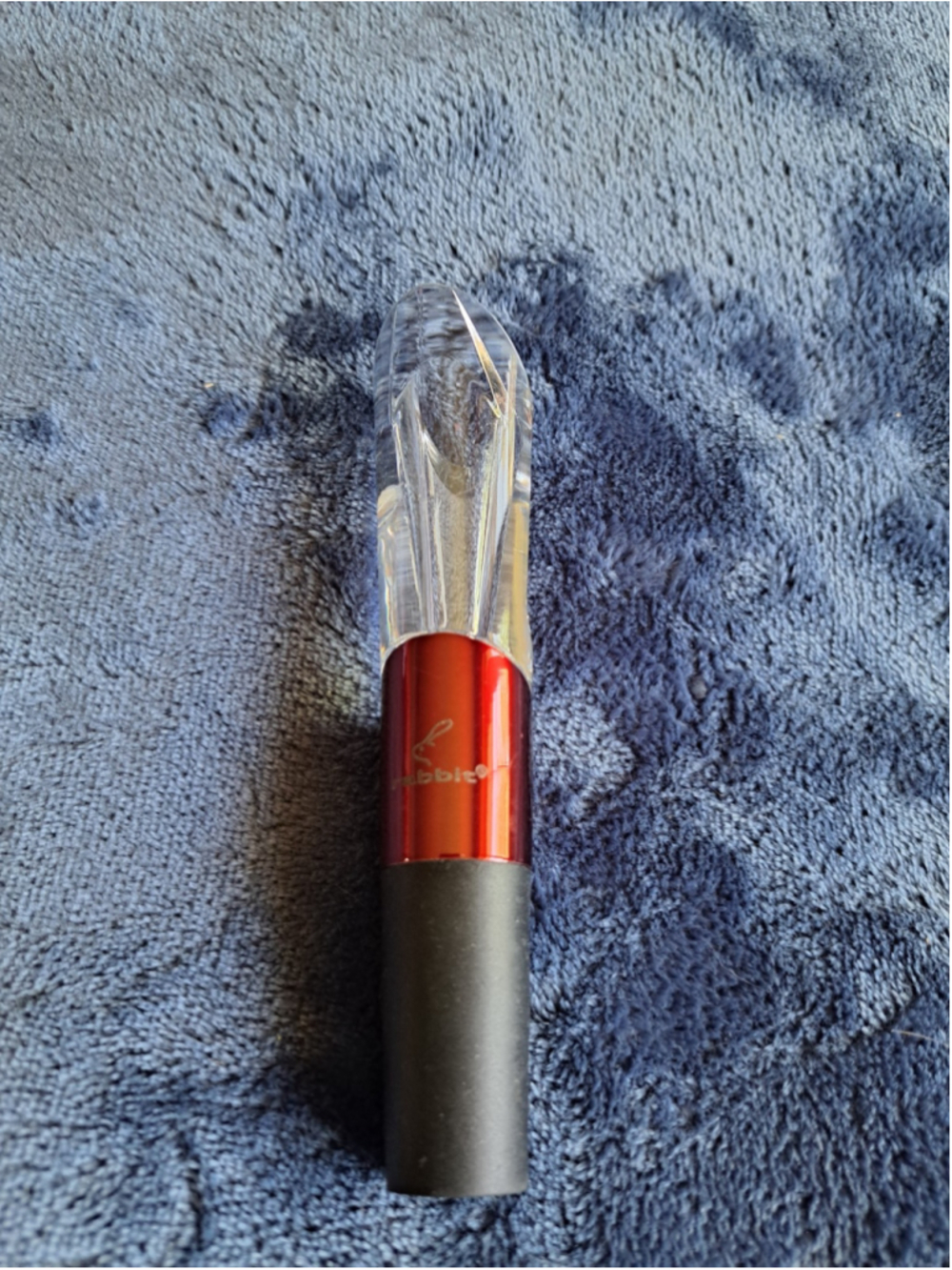 Rabbit Wine Aerator and Pourer, Clear and Red Stainless Steel Design